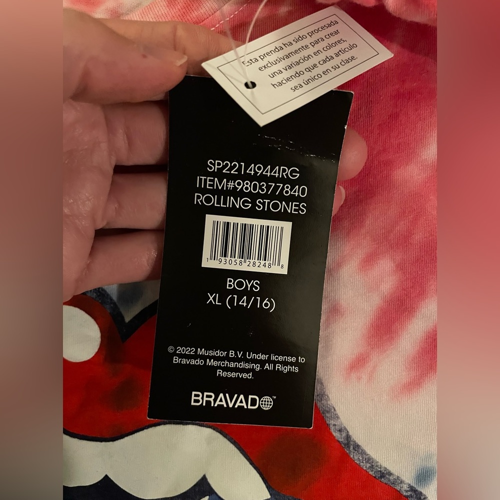 The Rolling Stones Kids Tie-Dye Tee - Red, White, and Blue - Picture 2 of 4